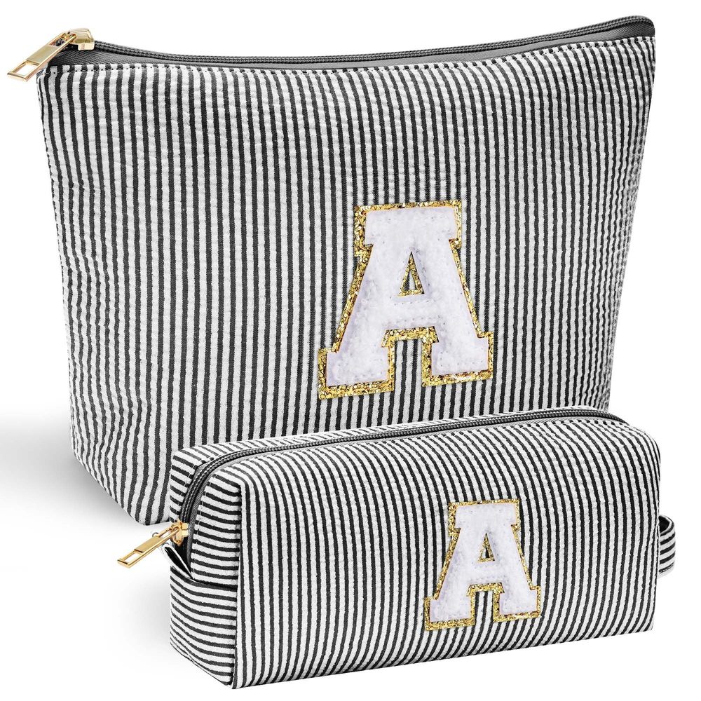 Initial Makeup Bag - Personalized Monogrammed Travel Toiletry Bag, Perfect For🐰